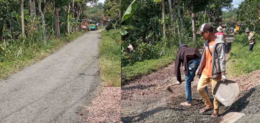 Pemdes Bojongtipar Ralisasikan Pengaspalan Jalan Desa di Kampung Pasir Nagrak