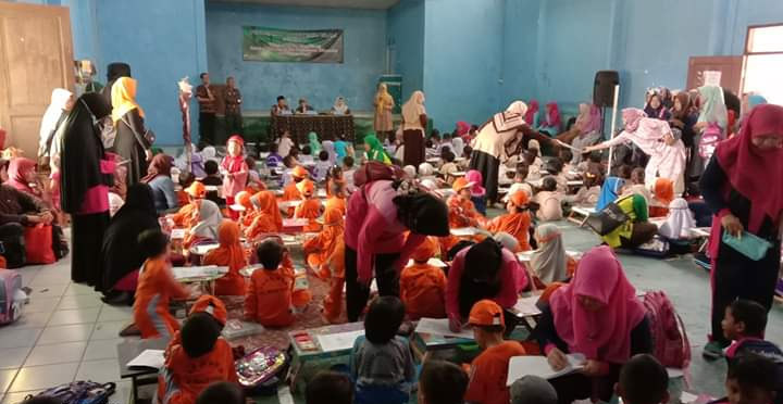 Tahun Baru Islam ; Ratusan Anak PAUD/RA Ikuti Lomba Mewarnai di Desa Bojongraharja
