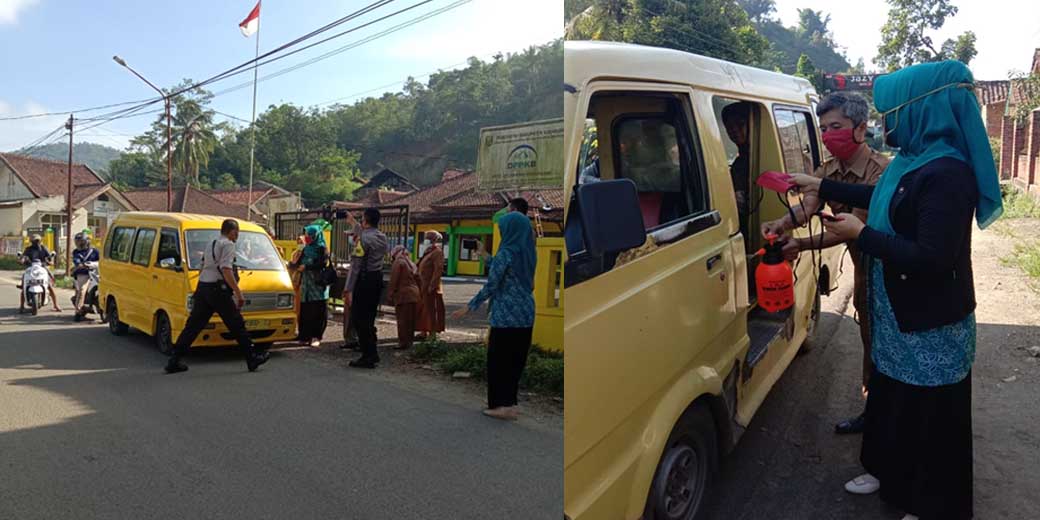 Lawan Covid-19, SDN Wangunreja Bagikan Masker Kain dan Hand Sanitizer gratis