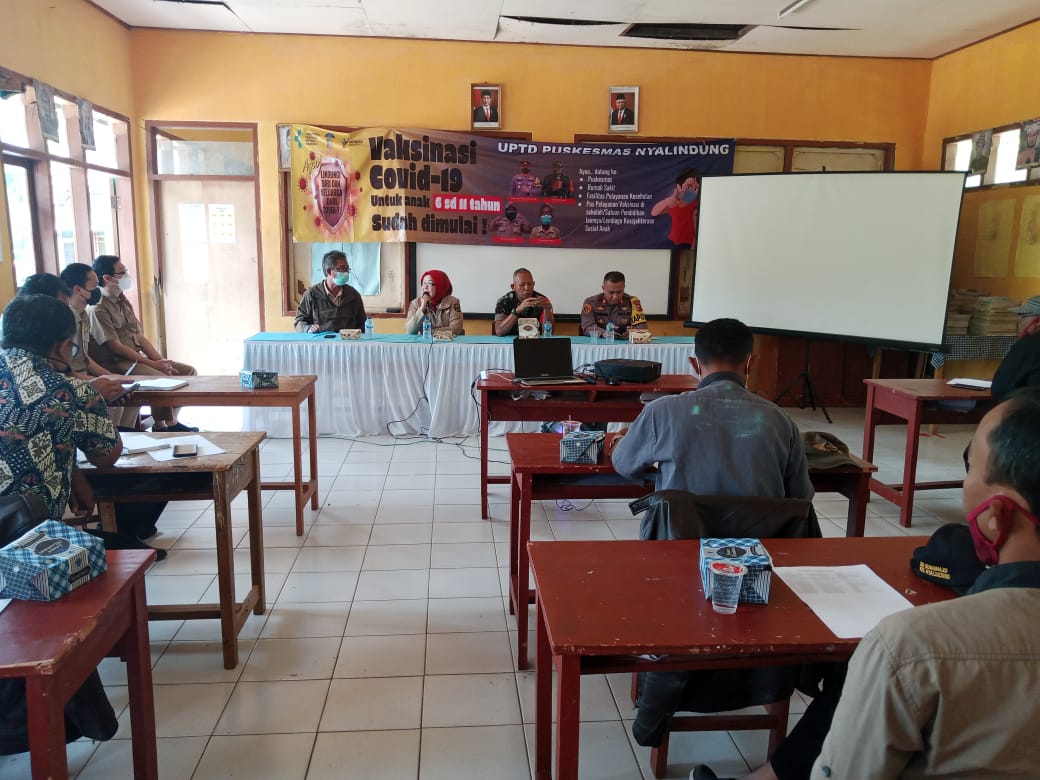 Forkopimcam  Bersama UPTD Puskesmas Nyalindung Gelar Sosialisasi Vaksinasi Untuk Anak Usia Dini Treatment Ke Dua