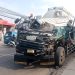 Diduga Sopir Ngantuk, Truk Bermuatan Semen Cair Tabrak Truk Galon AMDK