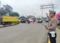 Cegah Kemacetan, Polisi Lakukan Rekayasa Arus Lalin di Exit Tol Parungkuda